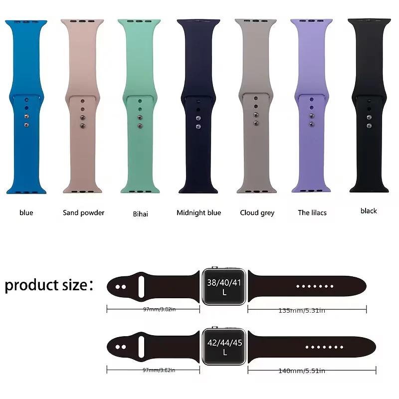 سوار سيليكون لساعة Apple Watch (42/44/45/46/49 مم)