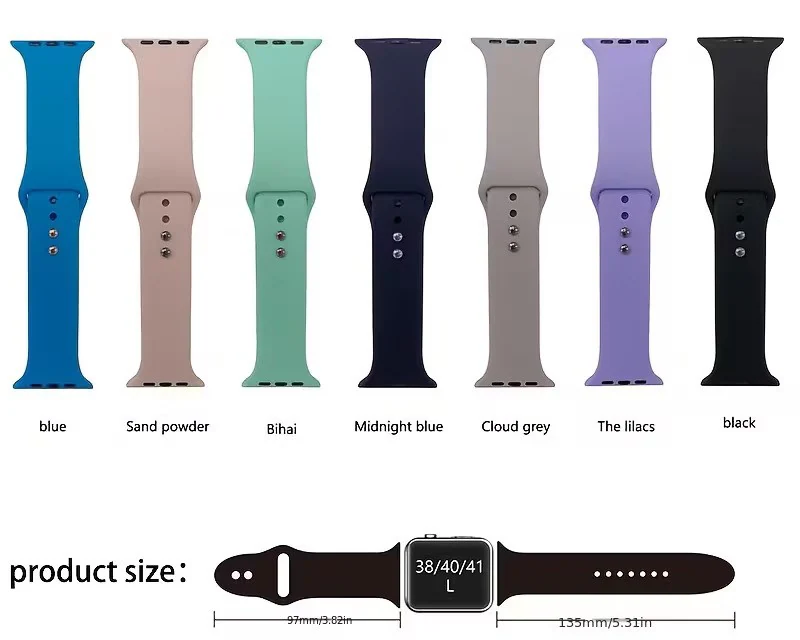 Silicone Strap for Apple Watch (38mm/40mm/41mm)