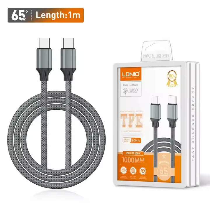 LDNIO LC441C USB-C to USB-C Fast Charging Cable (65W/100W)