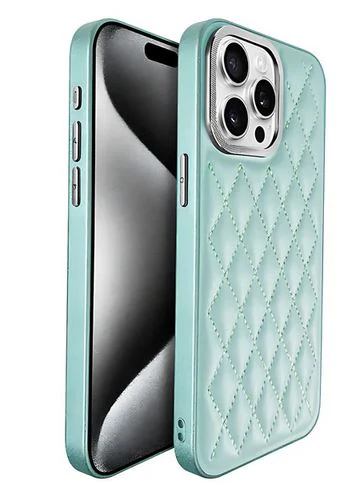 KST Design Quilted Leather Case for iPhone 16 Pro Max – Mint Green