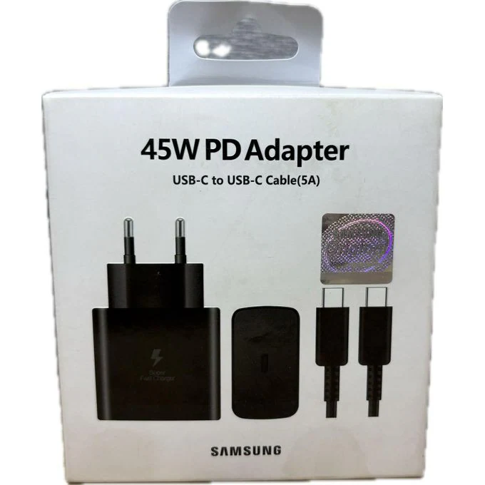 Samsung 45W PD Adapter with USB-C to USB-C 5A Cable