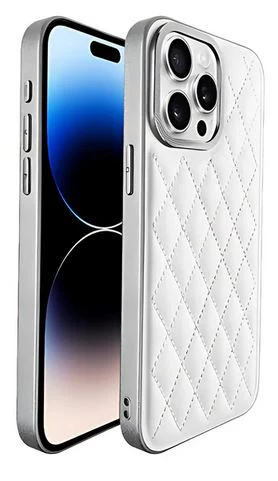 KST Design Quilted Leather Case for iPhone 15 Pro Max – White