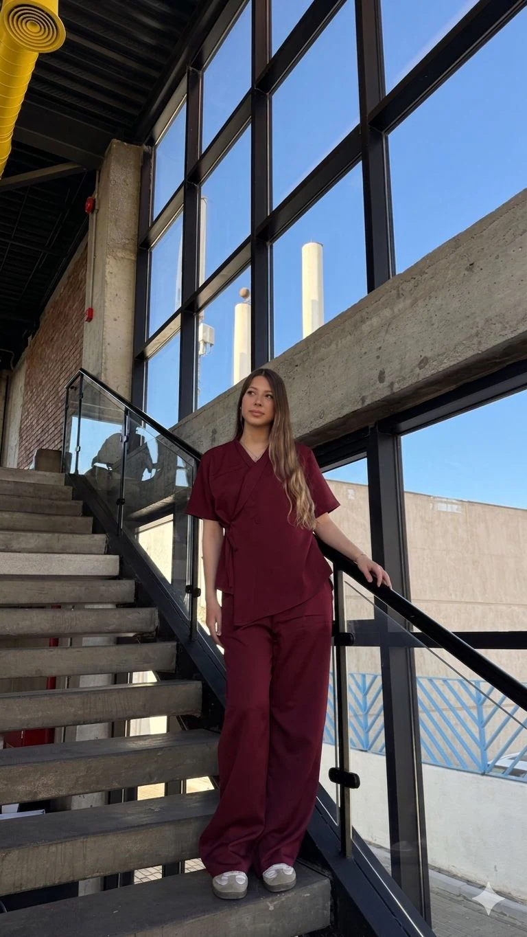 BURGUNDY OVERSIZED SCRUB